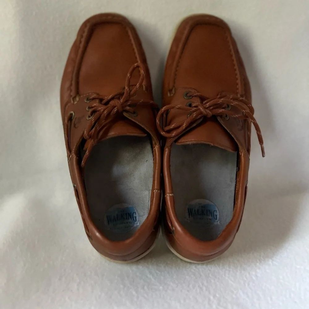 SAS Size 9 Men’s Leather Brown Boat Lace Up Shoes